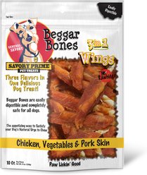 Savory Prime Beggar Bones 3 in 1 Chicken Wings Dog Treats, 8-oz bag, 10 count