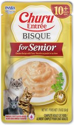 Inaba Churu Entrée Senior Chicken Recipe with Tuna Bisque Grain-Free, High Moisture, Prebiotic Bits-in-Broth Wet Cat Food, 1.76-oz pouch, 48 count