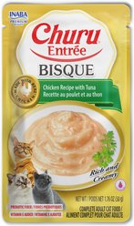 Inaba Churu Entrée Chicken Recipe with Tuna Bisque Grain-Free, High Moisture, Prebiotic Bits-in-Broth Wet Cat Food, 1.76-oz pouch, 48 count