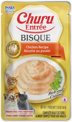 Inaba Churu Entrée Chicken Recipe Bisque Grain-Free, High Moisture, Prebiotic Bits-in-Broth Wet Cat Food, 1.76-oz pouch, 48 count