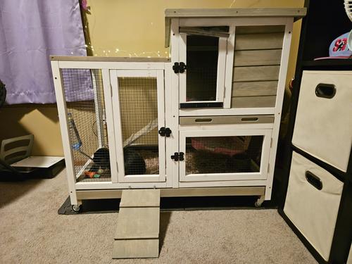 Show full view: Aivituvin AIR36 Indoor & Outdoor Rabbit Hutch, Beige slide 7 of 9