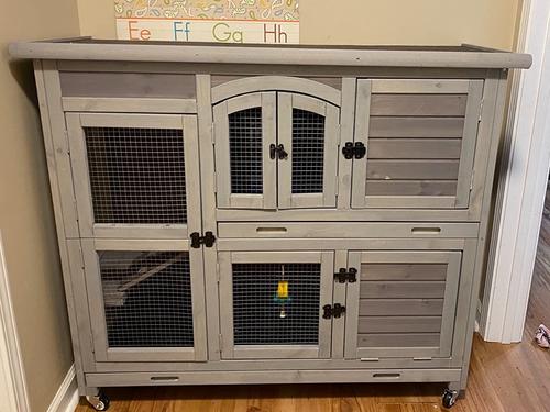 Show full view: Aivituvin Two Story Indoor & Outdoor Rabbit Hutch, 44 x 20 x 41.5-in slide 6 of 8