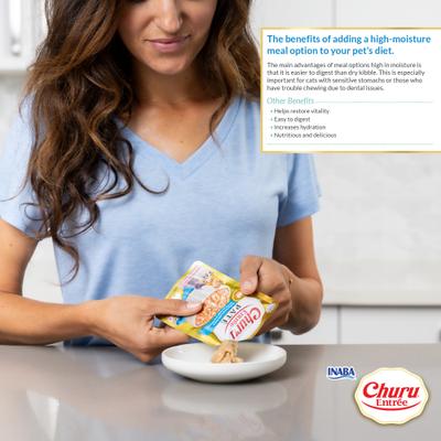 Show full view: Inaba Churu Entrée Kitten Chicken Recipe with Tuna Grain-Free, High Moisture, Prebiotic Pate Wet Cat Food, 1.76-oz pouch, 6 count slide 7 of 11