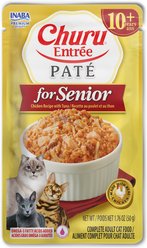 Inaba Churu Entrée Senior Chicken Recipe with Tuna Grain-Free, High Moisture, Prebiotic Pate Wet Cat Food, 1.76-oz pouch, 48 count