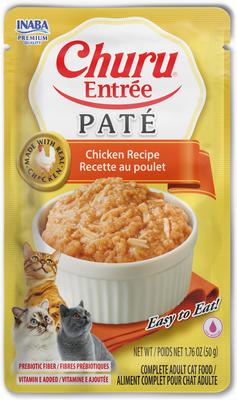 Show full view: Inaba Churu Entrée Chicken Recipe Grain-Free, High Moisture, Prebiotic Pate Wet Cat Food, 1.76-oz pouch, 6 count slide 3 of 11