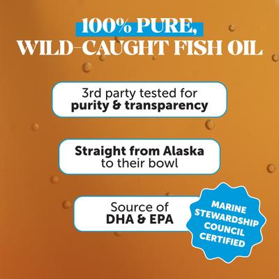 Show full view: Pet Honesty Wild Caught Omega-3 Fish Oil Liquid Skin & Coat Health Supplement for Dogs & Cats, 16-fl oz bottle slide 4 of 13