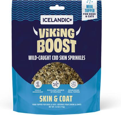 Show full view: Icelandic+ Viking Boost Cod Skin Dog & Cat Food Topper, 4-oz bag slide 8 of 8