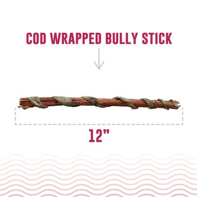 Show full view: Icelandic+ 12-in Bully Stick Wrapped with Fish Skin Dog Treats, 3 count slide 4 of 7