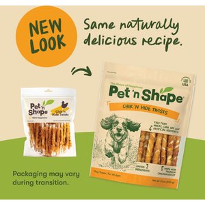Pet 'n Shape All-Natural Chicken Hide Twists Dog Treats, 16-oz bag