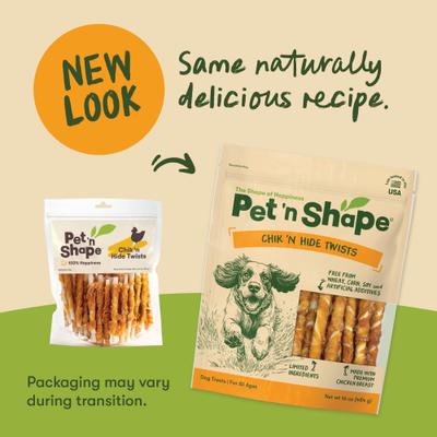 Show full view: Pet 'n Shape All-Natural Chicken Hide Twists Dog Treats, 16-oz bag slide 3 of 10