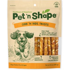 Pet 'n Shape All-Natural Chicken Hide Twists Dog Treats, 16-oz bag