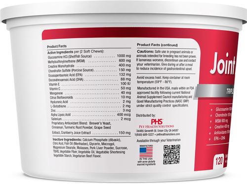 Show full view: Joint MAX Triple Strength Soft Chews Hip Dysplasia & Arthritis, Glucosamine Supplement for Dogs, 120 count slide 4 of 14