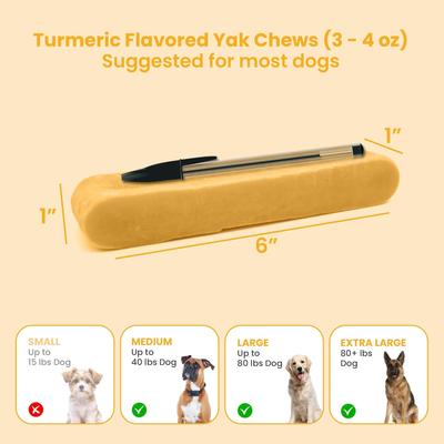 Show full view: Kathmandus Turmeric Flavored Yak Dog Chew Treats, Large: 6-in, 4 count slide 5 of 12