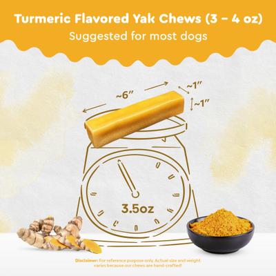 Show full view: Safe Dog Chew Turmeric Flavored Yak Dog Himalayan Chew Treats, Large: 6-in slide 4 of 12