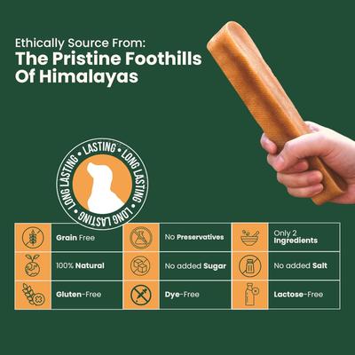 Show full view: Kathmandus Himalayan Yak Dog Chew Treats, Mega: 8-in, 1 count slide 6 of 12