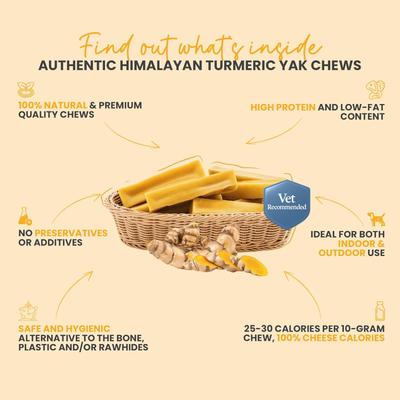 Show full view: Safe Dog Chew Turmeric Flavored Yak Dog Himalayan Chew Treats, Large: 6-in slide 8 of 12
