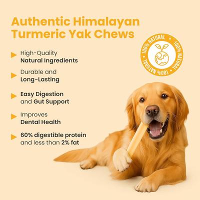 Show full view: Kathmandus Turmeric Flavored Yak Dog Chew Treats, Large: 6-in, 4 count slide 6 of 12