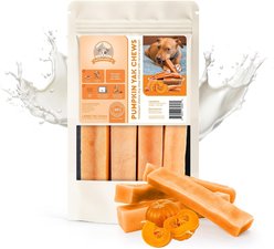 Kathmandus Pumpkin Flavored Yak Dog Chew Treats, Large: 6-in, 4 count