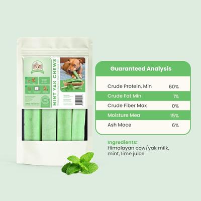 Show full view: Kathmandus Mint Flavored Yak Dog Chew Treats, Large: 6-in, 4 count slide 3 of 12