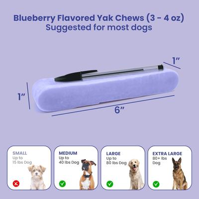 Show full view: Kathmandus Blueberry Flavored Yak Dog Chew Treats, Large: 6-in, 4 count slide 6 of 12