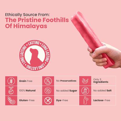 Show full view: Kathmandus Strawberry Flavored Yak Dog Chew Treats, Large: 6-in, 4 count slide 4 of 11