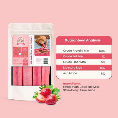 Show full view: Kathmandus Strawberry Flavored Yak Dog Chew Treats, Large: 6-in, 4 count slide 3 of 11