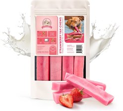 Kathmandus Strawberry Flavored Yak Dog Chew Treats, Large: 6-in, 4 count