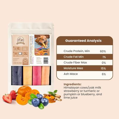 Show full view: Kathmandus Mix Flavored Yak Dog Chews Treats, Large: 6-in, 4 count slide 3 of 11
