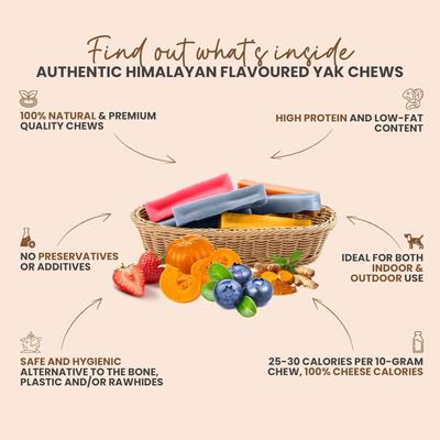 Show full view: Kathmandus Mix Flavored Yak Dog Chews Treats, Large: 6-in, 4 count slide 4 of 11