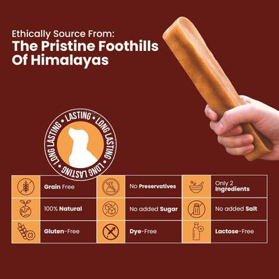 Show full view: Kathmandus Himalayan Yak Dog Chew Treats, Large: 6-in, 4 count slide 6 of 12