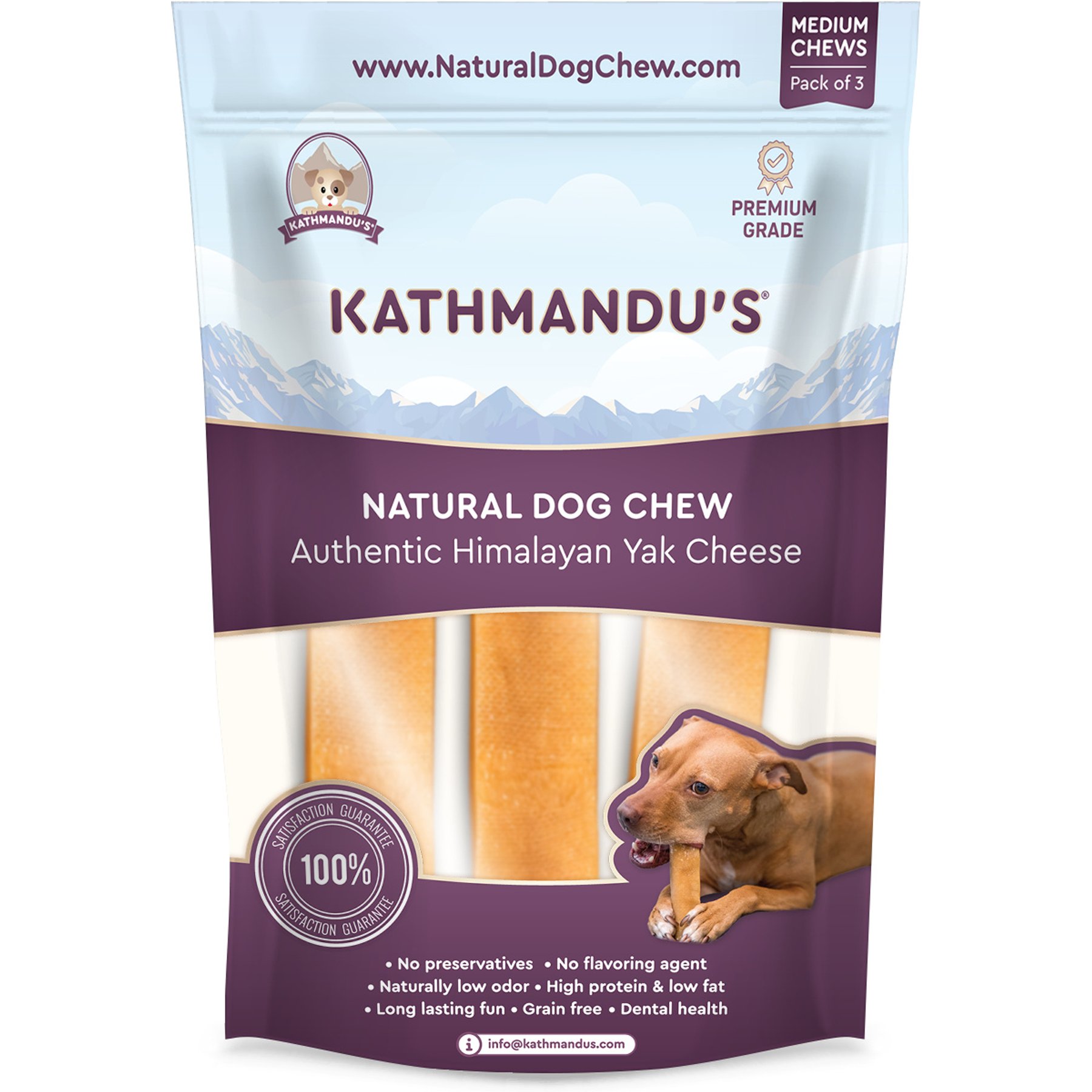 Kathmandus Himalayan Yak Dog Chew Treats, Medium: 5-in, 3 count