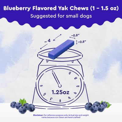 Show full view: Safe Dog Chew Blueberry Flavored Yak Dog Himalayan Chew Treats, Small: 4-in, 3 count slide 4 of 8