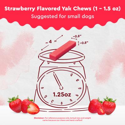 Show full view: Safe Dog Chew Strawberry Flavored Yak Dog Himalayan Chew Treats, Small: 4-in, 3 count slide 4 of 8