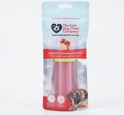 Safe Dog Chew Strawberry Flavored Yak Dog Himalayan Chew Treats, Large: 6-in