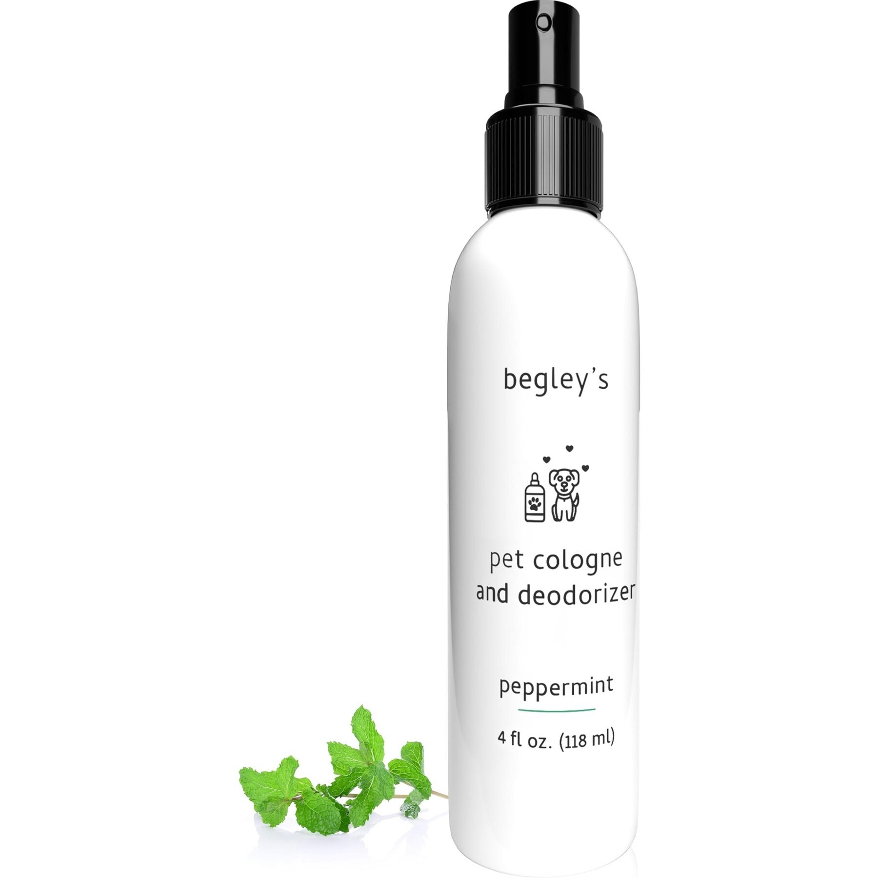 Begley's Pet Cologne & Deodorizer, Peppermint, 4-oz, 1 count