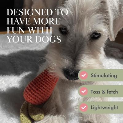 Show full view: Nina Woof Organic Cotton Handmade Squeaky Plush Dog Toys Pack, Multicolor slide 4 of 9