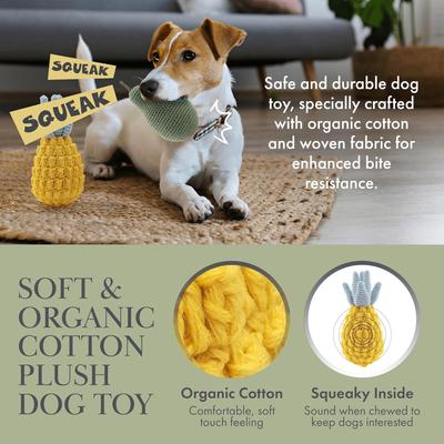 Show full view: Nina Woof Organic Cotton Handmade Squeaky Plush Dog Toys Pack, Multicolor slide 6 of 9