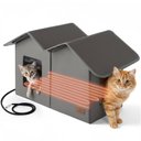 Bedsure Heated Extra-Wide Waterproof Outdoor Cat House, Grey, 22.5 x 12.5 x 13.25-in
