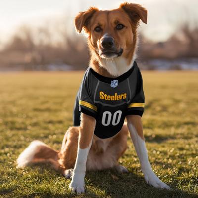 Show full view: Littlearth NFL Game Day Dog & Cat Jersey, Pittsburgh Steelers, X-Large slide 2 of 8