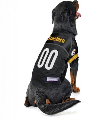 Show full view: Littlearth NFL Game Day Dog & Cat Jersey, Pittsburgh Steelers, X-Large slide 4 of 8