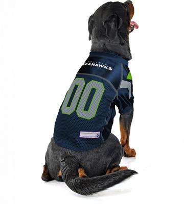 Show full view: Littlearth NFL Game Day Dog & Cat Jersey, Seattle Seahawks, X-Small slide 4 of 8