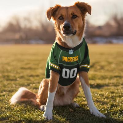Show full view: Littlearth NFL Game Day Dog & Cat Jersey, Green Bay Packers, X-Small slide 2 of 8