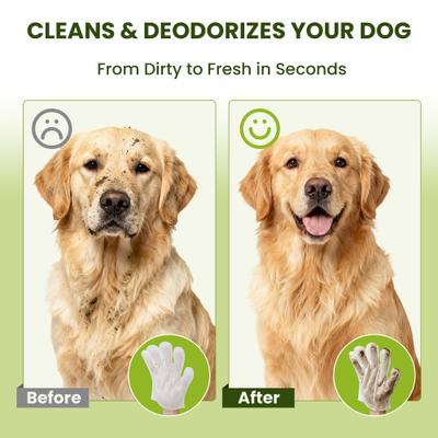 Show full view: PawSono Portable Deodorizing Coconut Scented Dog & Cat Glove Grooming Wipes, 12 count slide 4 of 9