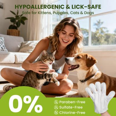 Show full view: PawSono Portable Deodorizing Coconut Scented Dog & Cat Glove Grooming Wipes, 12 count slide 6 of 9