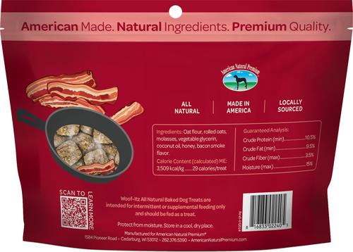 Show full view: American Natural Premium Woof-Itz Sizzlin Bacon Soft & Chewy Dog Treats, 8-oz bag slide 3 of 3