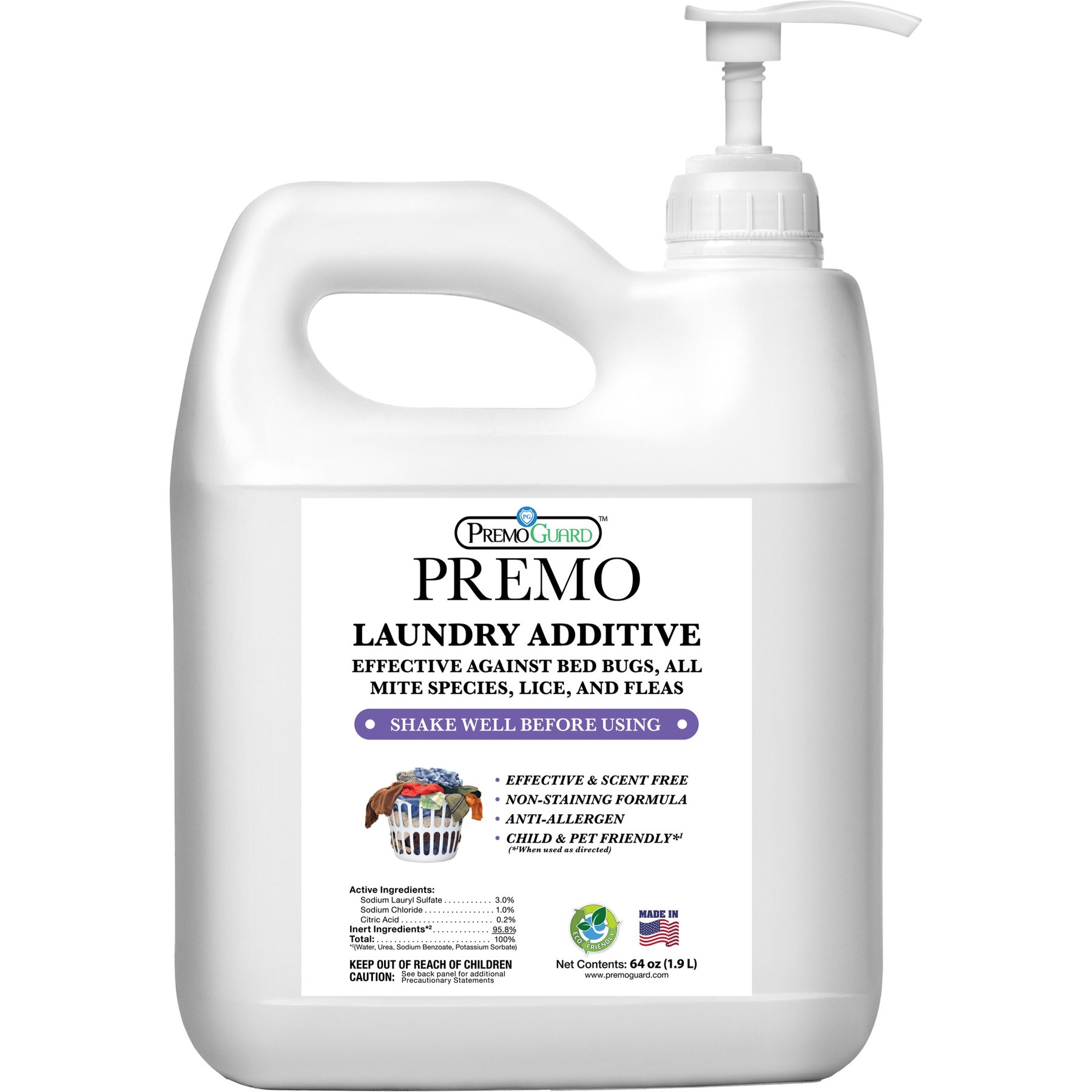 Premo Guard Laundry Additive Bed Bug Killer for Dog & Cat, 64-fl oz bottle