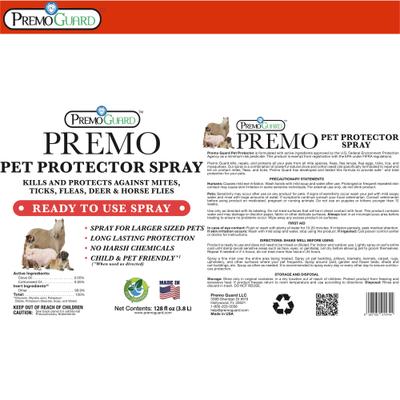 Show full view: Premo Guard Kills & Protects Against Mites, Fleas, Ticks, Lice & Mosquitoes Dog & Cat Spray, 128-fl oz bottle slide 7 of 8