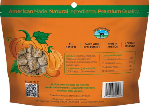Show full view: American Natural Premium Woof-Itz Poppin Pumpkin Soft & Chewy Dog Treats, 8-oz bag slide 3 of 3