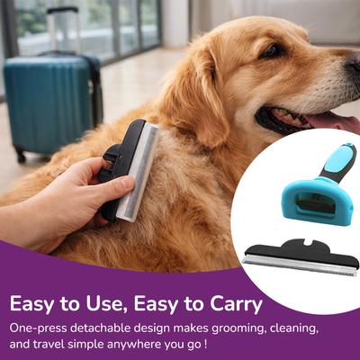 Show full view: Fido Fave Professional Deshedding Tool Dog & Cat Grooming Brush, Blue slide 5 of 6