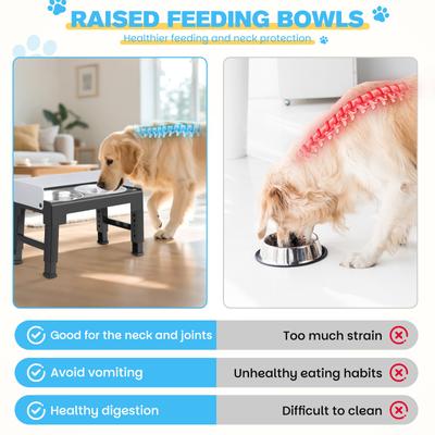 Show full view: Yafylly 6-Height Adjustable Anti-Spill, Non-Slip Slow Feeder Dog Bowl Stand with Stainless Steel Bowls, Gray, Medium: 5-cup slide 6 of 10